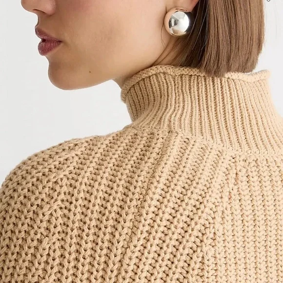 JCrew Relaxed Rollneck Sweater Light Brown - Size XL - Picture 2 of 7